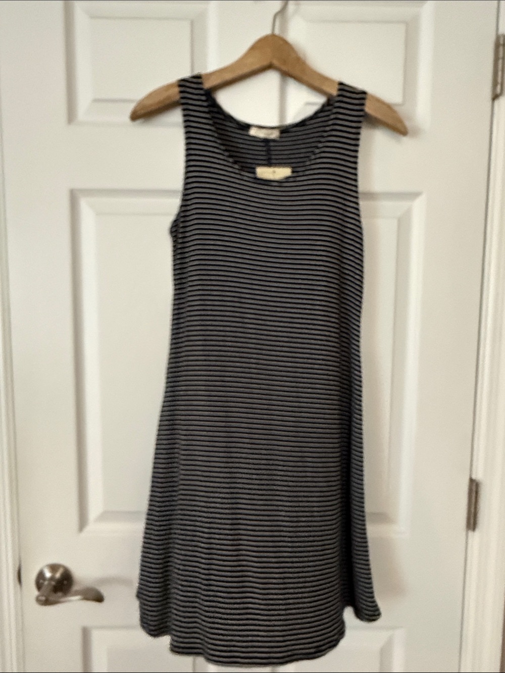 Olivia Rae Black and White Striped Midi Tank Dress